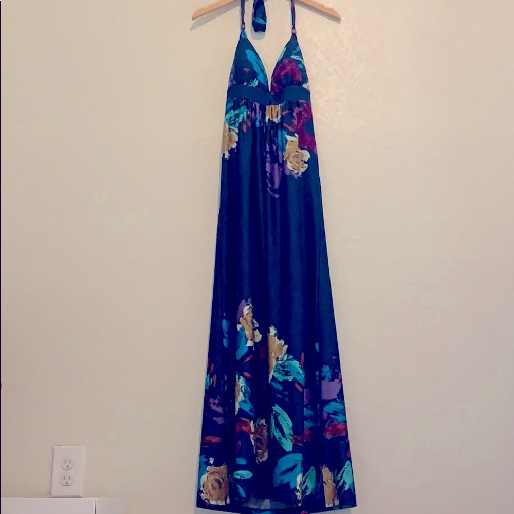 Navy Floral Maxi Dress